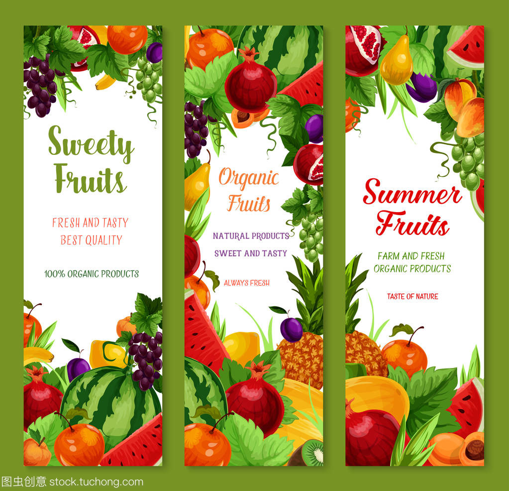 热带风情 新鲜水果矢量横幅设计指南